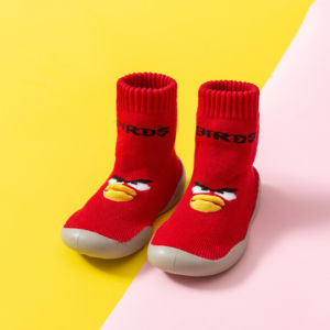Chaussons chauds pour <span class=keywords><strong>bébé</strong></span>, tricot épais, haut de gamme, motif d'oiseau de dessin animé, expression en colère, semelle souple antidérapante, premiers pas pour tout-petits - Product Image 1