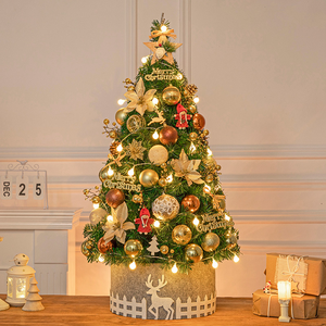 Árbol de Navidad Pre-decorado y Preiluminado, de Tamaño Mini a Grande, con Base de Reno, para Decoración de Mesa en el Hogar, para Sala de Estar - Product Image 2