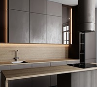 Meilleur meuble moderne design îlot laqué armoire en bois massif îlot de cuisine en bois