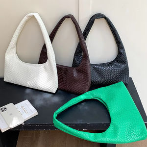 Bolsos de Mano de Cuero PU de Alta Calidad para Mujer, Bolsos de Hombro Tejidos de Moda de Guangzhou - Product Image 1