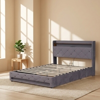 Willsoon - Base de Cama Moderna de Lujo con Cabecera Tapizada Doble, Tamaño Queen y Super King, en Terciopelo, para Muebles de Dormitorio