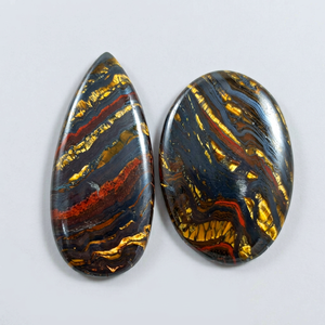 Cabochon de pierre de lune naturelle rouge et brune, fait main, de haute qualité, à dos plat pour la fabrication de bijoux, 25mm-40mm - Product Image 1