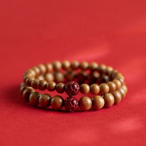 Lotus Zinnober Pfirsich Holz Armband Männer und Frauen Retro Geburtsjahr Transfer Sicherheit Armband Männer und Frauen Armbänder - Product Image 1
