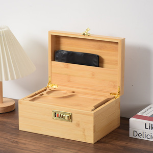 Custom Smokers Gifts Smell Proof Wooden Storage <b>Box</b> with Lock Smokers Gifts Smoke Accessories - Product Image 3