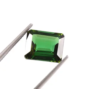 天然绿色电气石八边形形状，顶级质量，刻面电气石宽松电气石用于珠宝，TZ