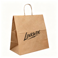 Sacs shopping en papier kraft personnalisés avec poignées en ruban pour l'emballage cadeau de vêtements de luxe