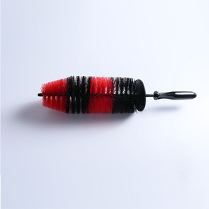 Ujushi Wheel <b>Brush</b> 47cm Red Black Double Wire Car <b>Cleaning</b> Tool - Product Image 1