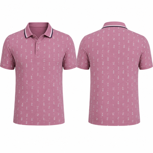 Polo de Golf Rosa Premium Personalizado para Hombre, Ropa Corporativa de Marca Privada con Tecnología de Absorción de Humedad, OEM - Product Image 4