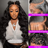 Pelucas sin pegamento con encaje frontal, cabello humano ondulado, pelucas HD 13x4 13x6 con encaje frontal para mujeres afroamericanas, pre-arrancadas