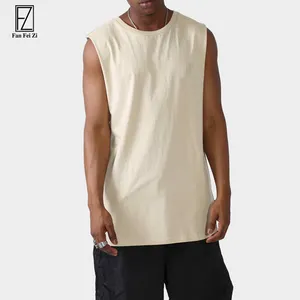 Streetwear Custom Logo 170gsm Undershirt Gym Workout Sleeveless t Shirt Vest 100% Cotton Mens Stringer White tank top