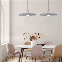 Nouvelle lampe suspendue acoustique en feutre gris à économie d'énergie, angle de faisceau de 360°, taille moyenne, pour éclairage de plafond de maison, bureau, restaurant