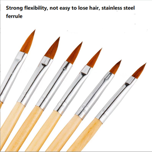 Pinceau à ongles en acrylique pur 100 % Kolinsky avec manche en bois naturel, pinceau synthétique pour aquarelle, poudre à sourcils, sculpture, pinceau à ongles de salon - Product Image 5