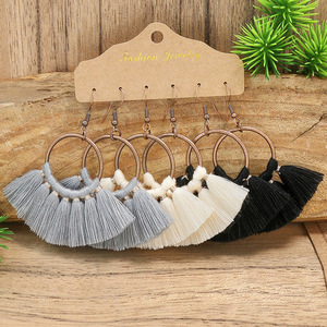 <span class=keywords><strong>2022</strong></span> conjunto de pendientes de borla largos bohemios Vintage para mujer, flecos de ganchillo hechos a mano, gran oferta con Material de aleación - Product Image 4