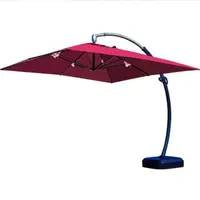 3x3 Bended עיצוב חיצוני חוף פאטיו מטרייה/עץ מסגרת פיברגלס צלעות פאטיו מטרייה