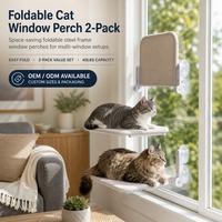 Lot de 2 perchoirs pliables pour chat à fixer sur fenêtre, hamac sans fil pour chat, lit de fenêtre sécurisé pour chat, perchoir pour chat d'intérieur, ventouse puissante