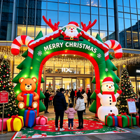 Arche gonflable géante de Noël avec éclairage LED, Père Noël, bonhomme de neige, décoration de Noël pour centre commercial, fête en plein air