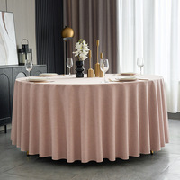 Nappe Ronde Premium pour Hôtels - Résistante à l'Eau et à l'Huile, Infroissable, Respirante, Facile d'Entretien, Texture Lin
