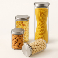 Bocaux de conservation en verre grande capacité, hermétiques, avec couvercle en acier inoxydable, pour l'organisation du garde-manger