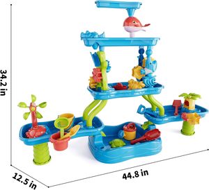 Juguete de Playa 6 en 1, Mesa de Arena y Agua para Niños Pequeños, Actividad de Agua y Arena para Jardín - Product Image 5