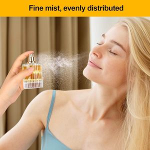 Personaliza tus propias botellas de perfume redondas de vidrio de 40 ml con rayas verticales y tapa colorida para la venta - Product Image 4