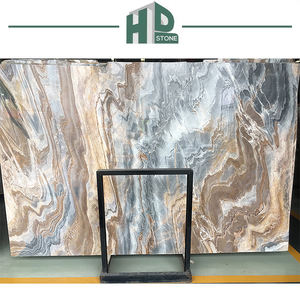 Mármol italiano de losas de lujo con vetas marrones beige y azul Impresión de <span class=keywords><strong>Roma</strong></span> - Product Image 3