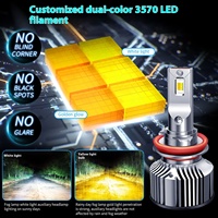 Phare de voiture LED laser bicolore H7H1H4 lumière blanche super brillante 6000K avec oeil doré PSX26W antibrouillard nouvel état