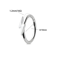 Anneau de nez labret clicker en titane ASTM F136 avec clou pour cartilage, boucles d'oreilles hypoallergéniques en titane sans nickel