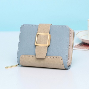 Wholesale Open Short Polyester Lining Large Capacity Luxury Famous Brand PU New Fashion Women Hand Wallet Thread Lock Decoration - Product Image 4