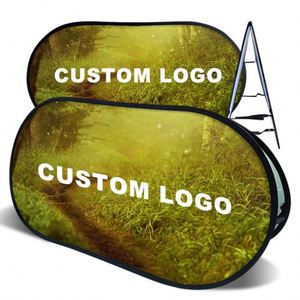 Custom Retractable Triangle Oval <b>Frame</b> Sign Banner Portable Pop-up Display Stand Banner - Product Image 3