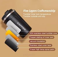 Mug de voyage en acier inoxydable 304 à double paroi avec contrôle de température intelligent, logo personnalisé, 12 oz, 17 oz