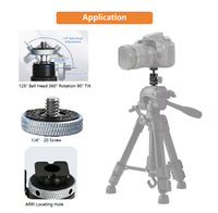 Rotule de trépied légère en métal à griffe froide 88285, rotative à 360°, compatible Arca, 1/4"-20, en alliage d'aluminium, logo laser