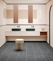 Lavabo flottant de style moderne Lavabo de salle de bain en PVC avec miroir LED étanche Vente directe Fabricant Hôtels