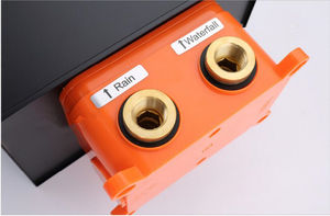 Moderno Soffione Doccia Rettangolare Nero in Ottone con Funzione Doppia, Accessori per Rubinetteria da Bagno - Product Image 6