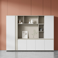 Vente directe, grande bibliothèque en bois massif, armoire de classement moderne blanche pour bureau
