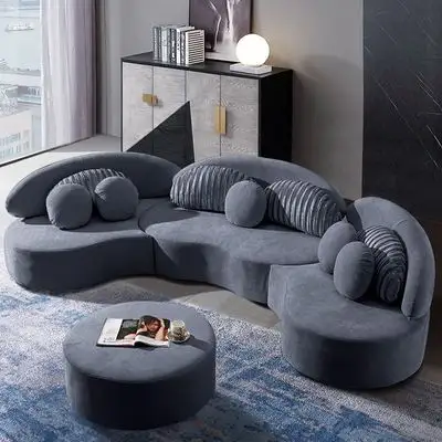 Bộ Sofa Sang Trọng Ghế Ngồi Tùy Chỉnh Đơn Giản Thiết Kế Phòng Khách Đồ Nội Thất Hiện Đại Đóng Gói Bằng Vải Phong Cách Vật Phẩm Miếng Xốp Chất Liệu Màu Khách Sạn