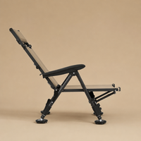 Chaise de pêche robuste en acier au carbone avec plateau magnétique pour appâts, supports modulaires pour cannes, siège pliable pour la pêche à la carpe