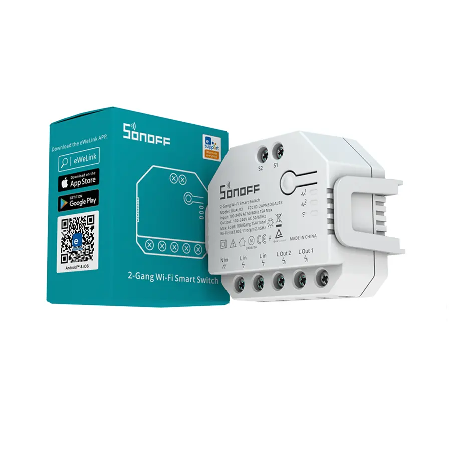 SONOFF switch DUAL R3/Lite 2 Gang Dual Relay Module Smart Switch Power Metering Smart Home Control via eWeLink Alexa Google Home