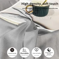 Ensemble de literie printemps-été en fibre lavée imprimée numériquement brodée de couleur unie personnalisable quatre pièces trois pièces Housse de couette
