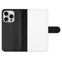 Casing Dompet Ponsel Lipat Magnetik Anti Benturan Sublimasi TPU Kanvas Kulit PU Cetak OEM Kustom dengan Slot Kartu untuk iPhone
