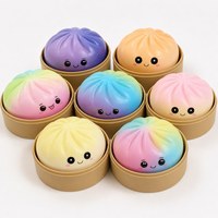 Jouet anti-stress sensoriel mignon en TPR en forme de boulette Smiley Face, à rebond lent