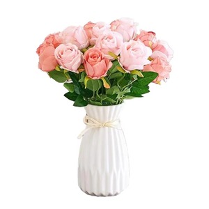 Florero de mesa de cerámica ancho de gama alta de lujo Niche transparente con diseño Art <span class=keywords><strong>Deco</strong></span> <span class=keywords><strong>Simple</strong></span> para arreglos florales elegantes - Product Image 1