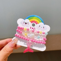 Nouveau Bracelet en Plastique Perlé Mignon pour Bébé Accessoires d'Anniversaire