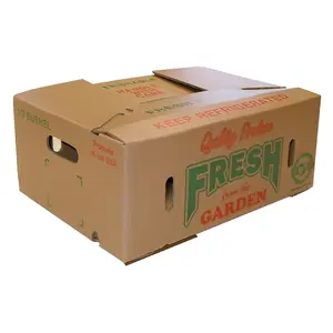 Custom Large Heavy Duty Corrugated Wax Coated Cardboard Boxes Vegetable Fruit Packaging Shipping Delivery Wax Box