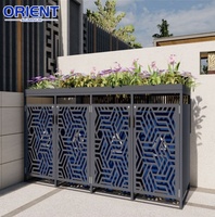 Poubelle de rangement de style moderne en aluminium, étanche, pour extérieur, avec couvercle, à monter soi-même