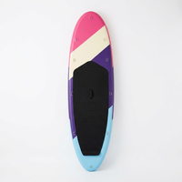 Planche de SUP gonflable tout-en-un en PVC, couleurs pastel, OEM, 320 cm x 81 cm, pour femme, avec pagaie réglable, pompe, aileron, leash et sac à dos