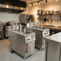 Cuisinière à nouilles verticale en acier inoxydable à trois bacs RKMF-PS133 – Cuiseur à nouilles efficace pour usage commercial