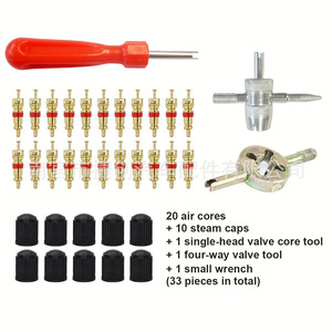 Kit de Reparación de Neumáticos Jiechuang, Juego de 33 Piezas para Coche y Bicicleta, Herramientas para Extraer Válvulas con Tapas y Accesorios - Product Image 3