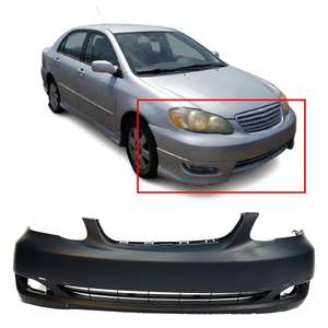 Cubierta de Parachoques Delantero para <span class=keywords><strong>Toyota</strong></span> Corolla S <span class=keywords><strong>XRS</strong></span> Sedán 2005 2006 2007 2008 con Orificios para Faros Antiniebla Imprimado TO1000298 521190Z939 - Product Image 2