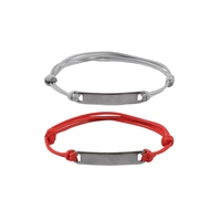 Bracelet personnalisé gravé sur mesure en gros – Breloque en acier inoxydable avec nom, logo ou lettre, cordon coloré