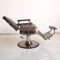 Fauteuil de Barbier Rétro Hydraulique Réglable pour Salon, Chaise Inclinable pour Coiffure, Rasage et Soins du Visage, Mobilier de Barbier Professionnel